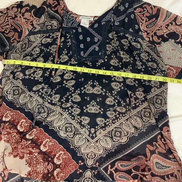 Vantarsi Boho floral flowy tunic top blouse 3X Plus - Picture 7 of 10